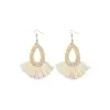 Tassel Earrings Fashion Handmade Rattan Raffia Tassel Pendant Earrings Womens Summer Ocean Beach Earrings Jewelry New Earrings (Metal Color : 22030125-Light Coffe)