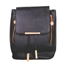 Black Leather Backpack